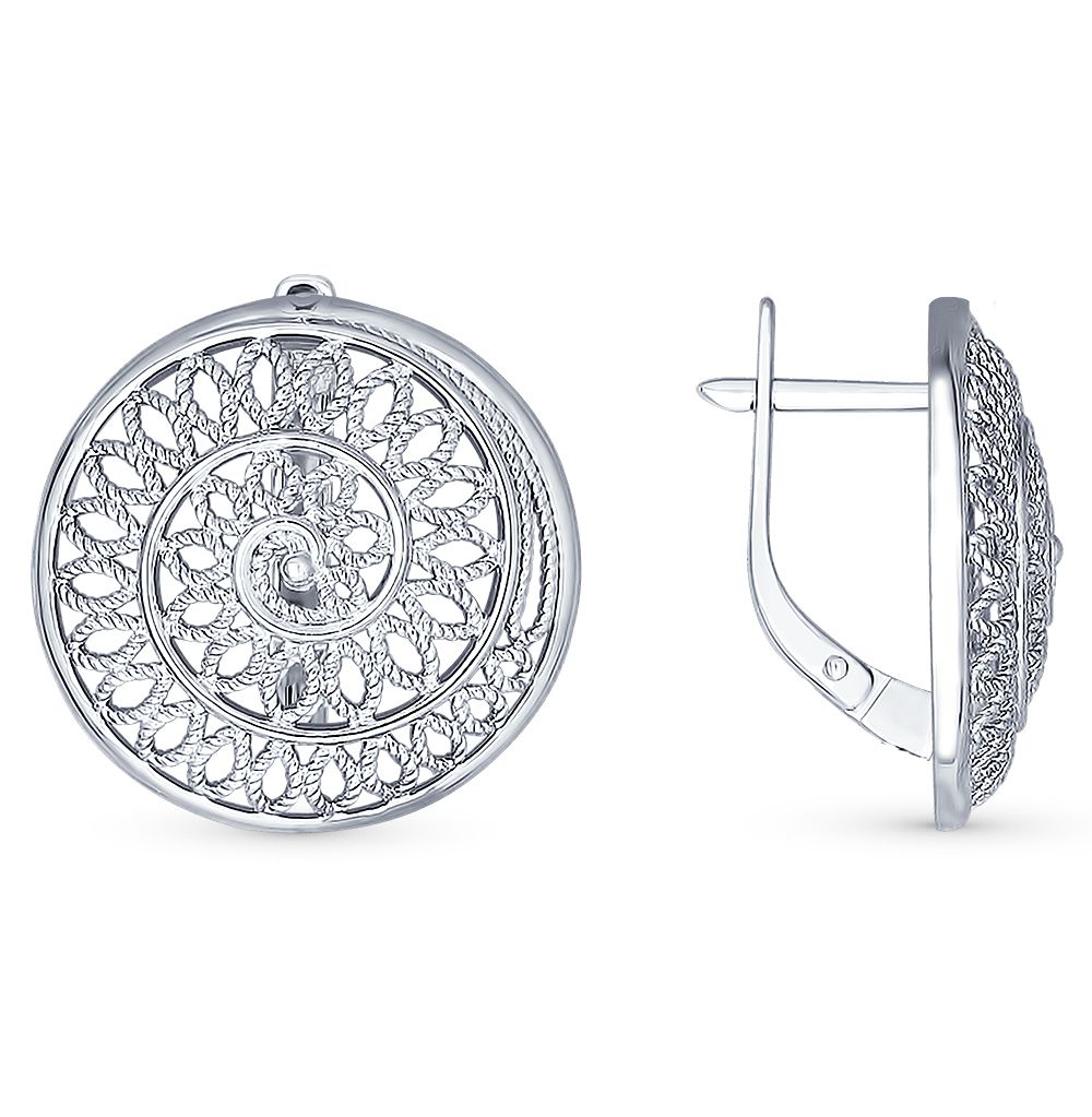 Крупные Серебряные Серьги Без Камней Купить