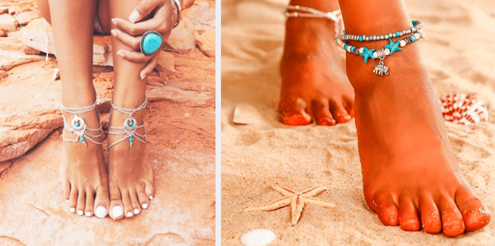Браслет анклет: как правильно девушкам носить браслет на ноге