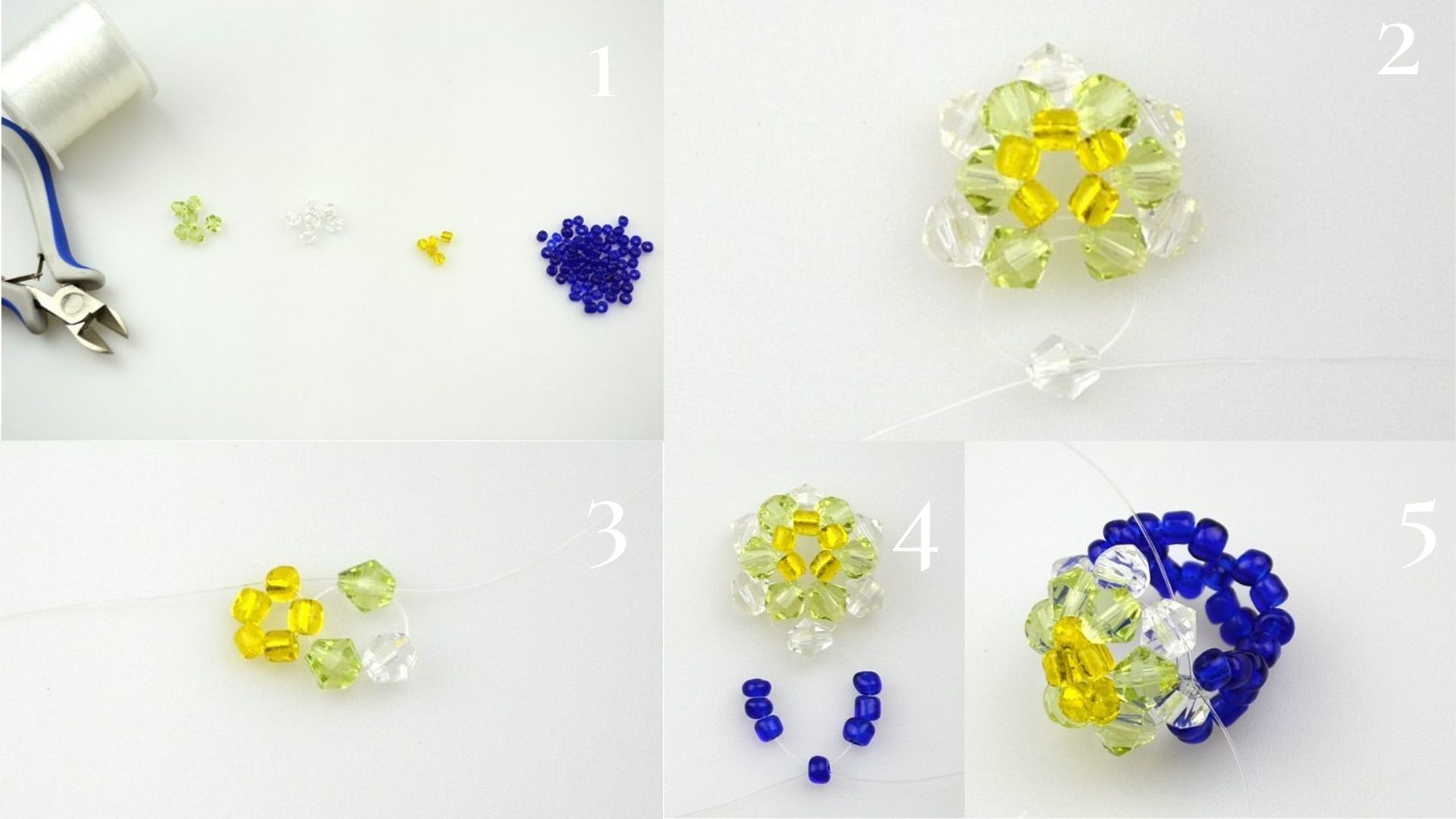 Кольцо-цветочек схема плетения цветочка