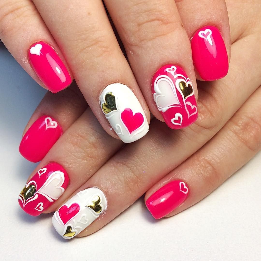 Маникюр на День святого Валентина: фото лучших дизайнов ногтей ко Дню влюбленных