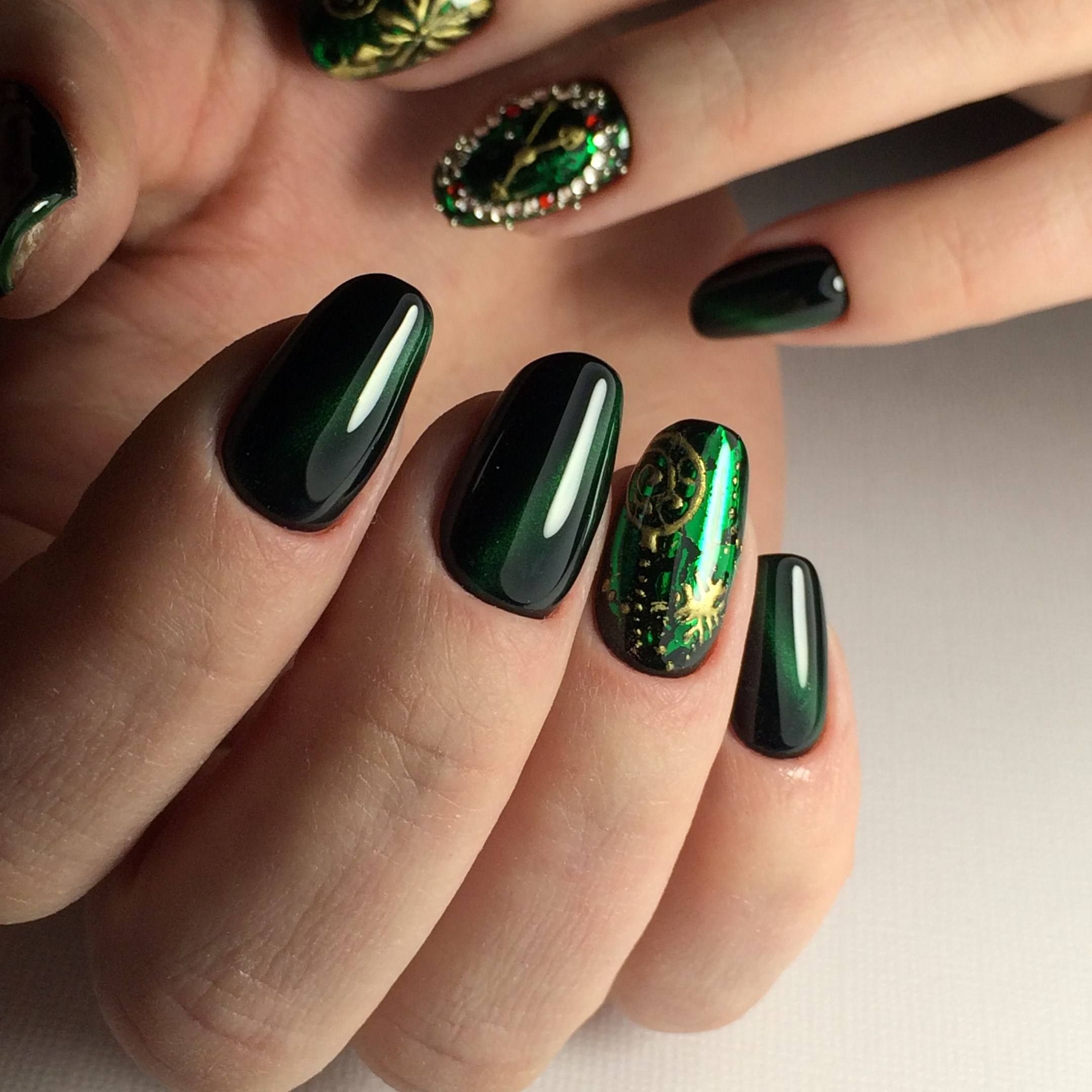 Фото зеленые ногти дизайн