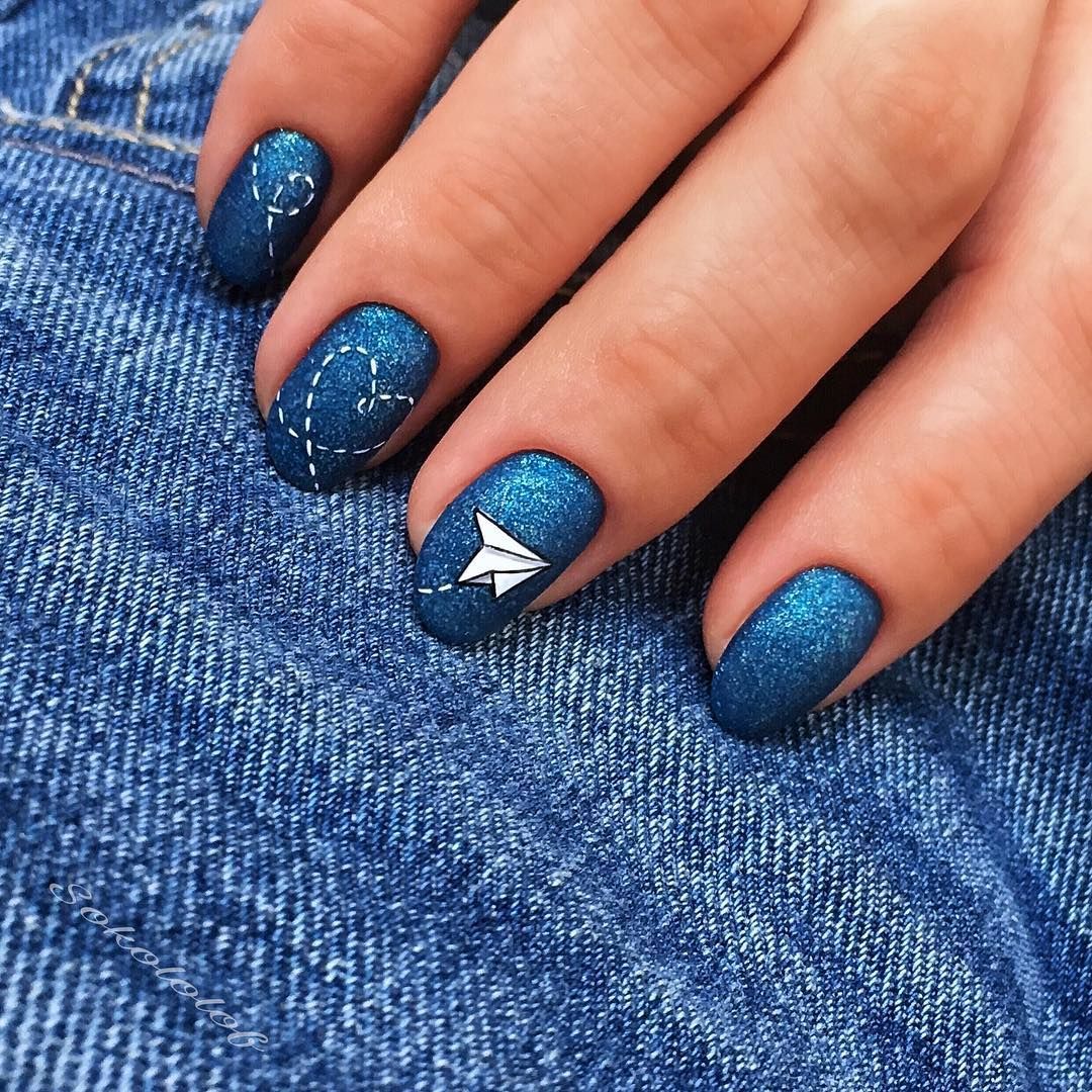 Маникюр дизайн на овальные ногти новинки голубые
