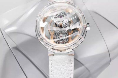 Полностью прозрачные часы Louis Vuitton в сотрудничестве с архитектором Фрэнком Гери